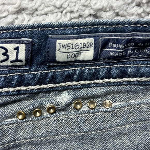 Miss Me Jeans Womens 31 Boot Cut Mid Rise Big Stitch Thick Stretch Embroidered - Picture 4 of 8